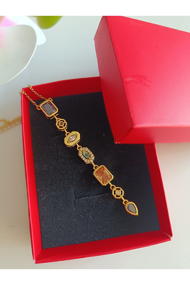 Yedi element çelik Gold kolye - 2