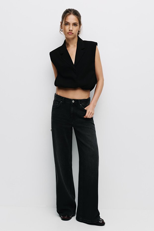 Loose fit düşük bel jean - 2