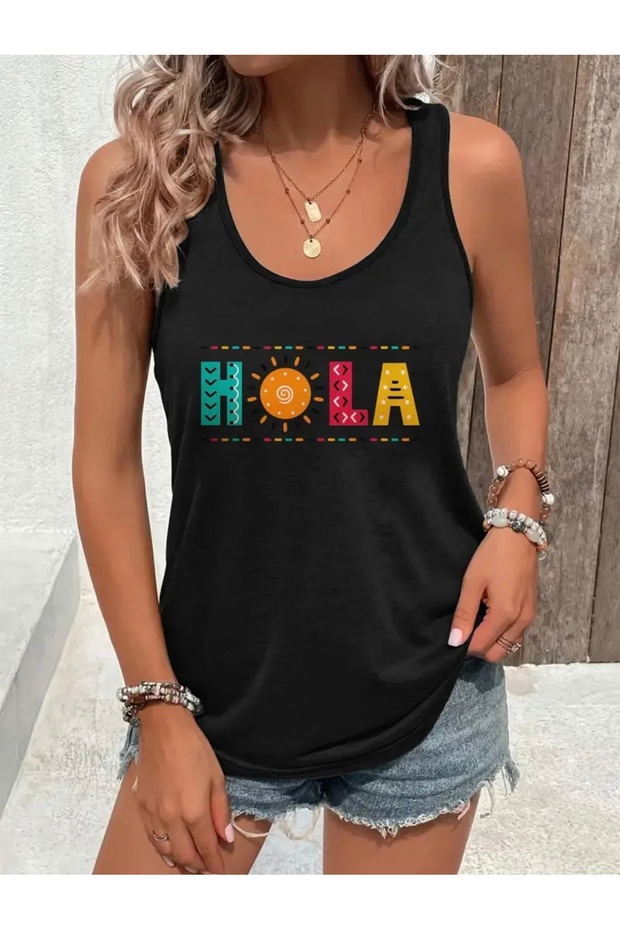 تي شيرت نسائي مطبوع من HOLA