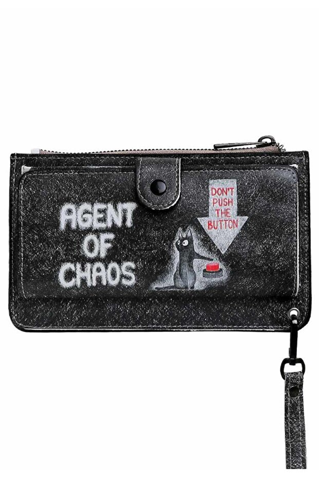 Women's Black Wallet - Agent of Chaos Design