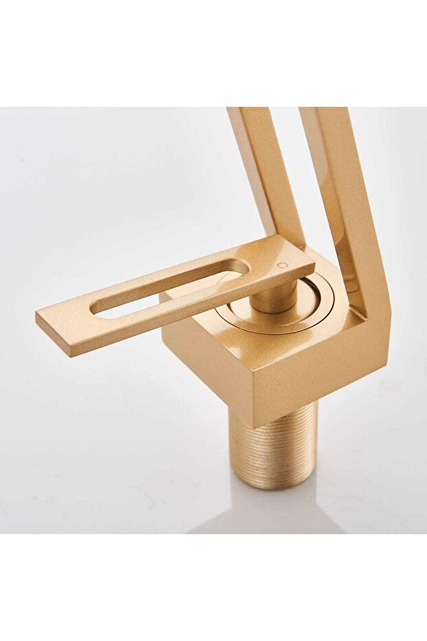Single-hole basin mixer, solid brass, matte gold, code 1176 - 6