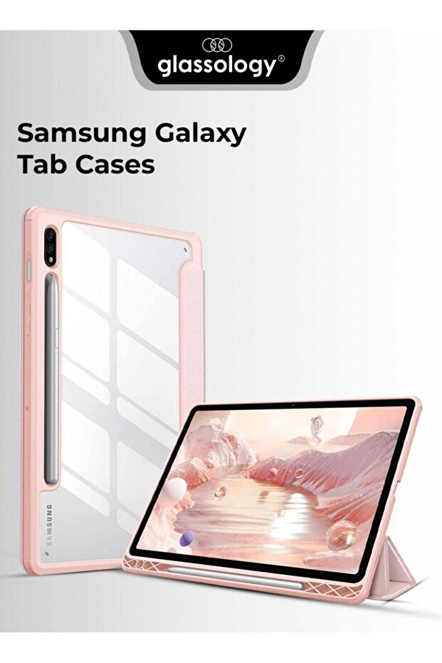 Hybrid Slim Case for Samsung Galaxy Tab S8 ULTRA with S Pen Holder, Shockproof Cover with Clear Tran