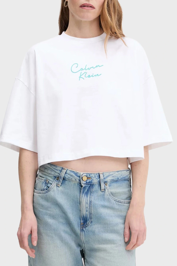 D1 Collection Women's White Crop T-Shirt Lv047C202G-Yaa