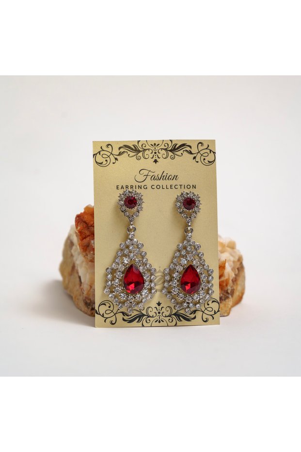 Cercei „Royal Ruby” – Lacrimă regală încrustată