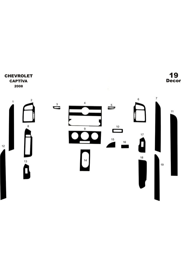 Chevrolet Captiva Console-Torpedo Trim 2007-2012 19 Pieces