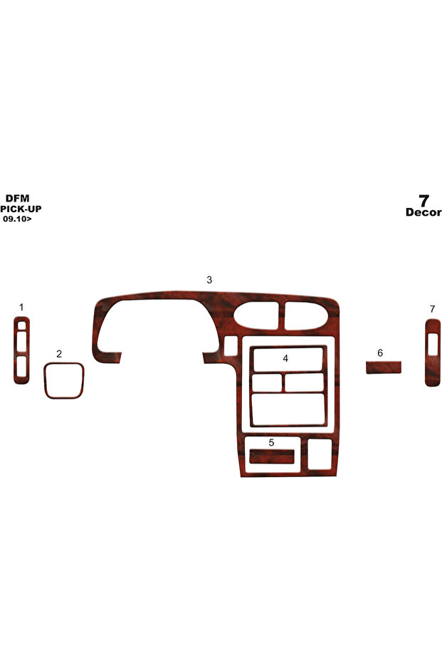 DFM Minibus Console-Torpedo Overlay 2010 7 قطع