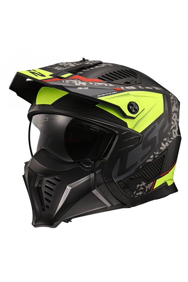 DRIFTER DEVOR MAT SİYAH-NEON SARI KASK - 1