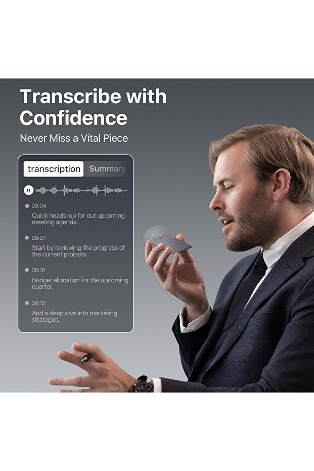NOTE AI Voice Recorder, App Control, Transcribe & Summarize Empowered by ChatGPT, Support 57 L - 2