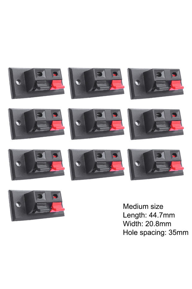 10 PCS 2 Positions medium 10 PCS Plastic 2/4 Positions Connector Terminal Push In Jack Spring Load A