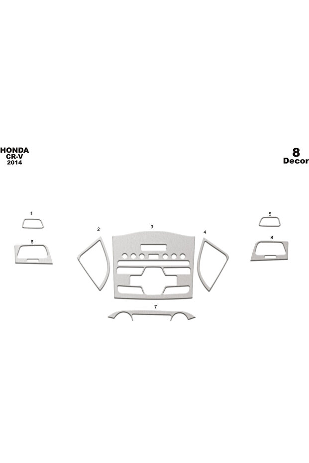 Honda Cr-V 4X4 Console-Torpedo Overlay 2014 8 Pieces