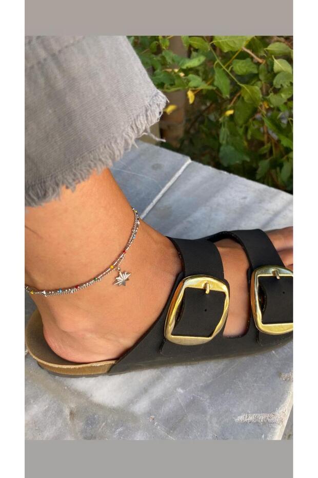 Steel Silver Two Color Northern Star Anklet
