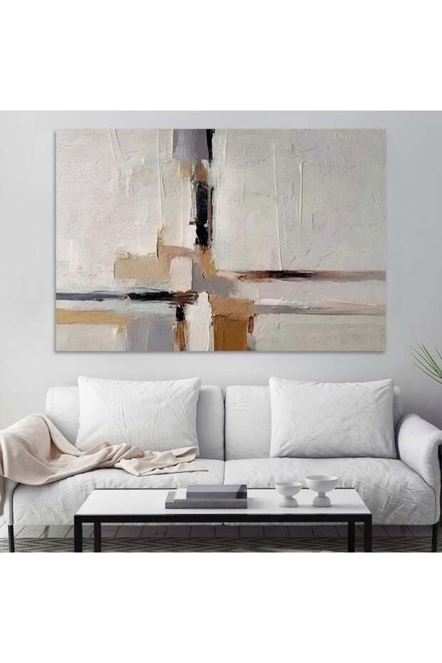 Bohemian Canvas Wall Art with Silver Hollow Frame, 60x90cm - 1