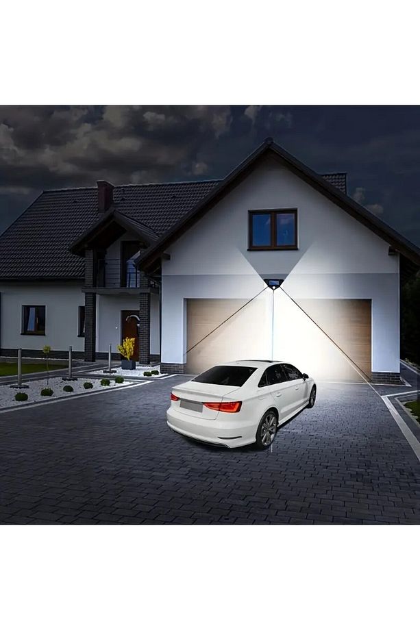 HB-100 4'lü Paket 100 LED Solar Hareket Sensörlü Güneş Enerjili 3 Mod Solar Duvar Bahçe Kamp Lambası - 4