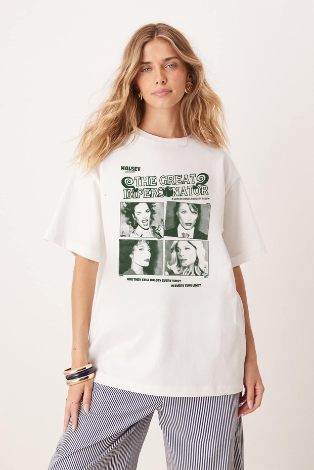 Unisex Oversize Halsey the Perfect Impersonator Printed Premium T-Shirt