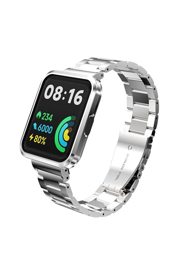 Xiaomi Redmi Watch 2 Lite Compatible Krd-60 Metal Cppl Cord-Silver-Gold - 4