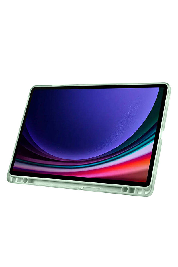 حافظة Galaxy Tab S9 FE متوافقة مع CPPL حافظة ثلاثية الطي مع حامل ومقصورة قلم - أحمر - 6