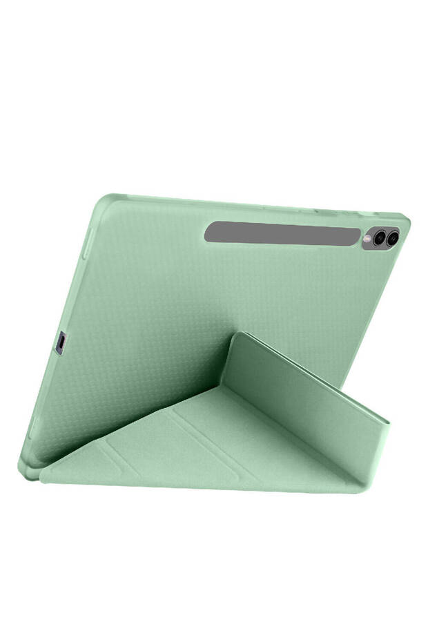 حافظة Galaxy Tab S9 Plus متوافقة مع CPPL حافظة ثلاثية الطي مع حامل ومقصورة قلم - أخضر داكن - 5
