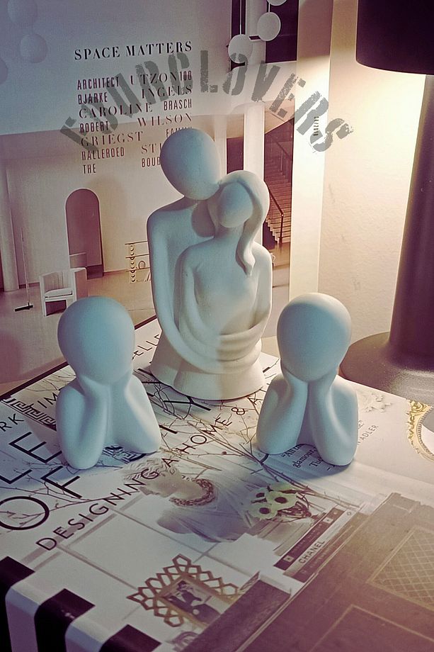 Dekoratif 2 Çocuklu Aile Obje Biblo Seti - 1