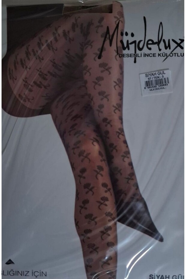 Müjde Luxury Rose Patterned Pantyhose