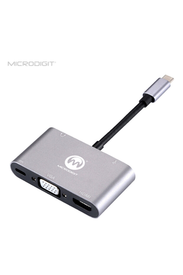 محول مايكرودجت TYPE-C HUB 4K 5 IN 1 - 4