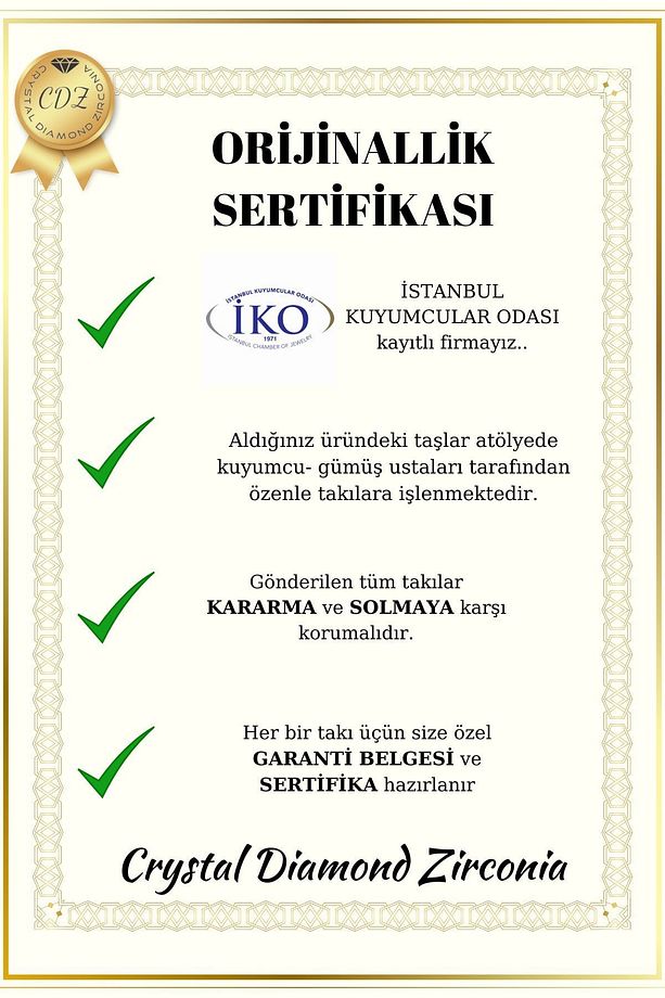 14 ayar beyaz altın kaplama 0.75 karat tektaş kolye ve küpe set - 4
