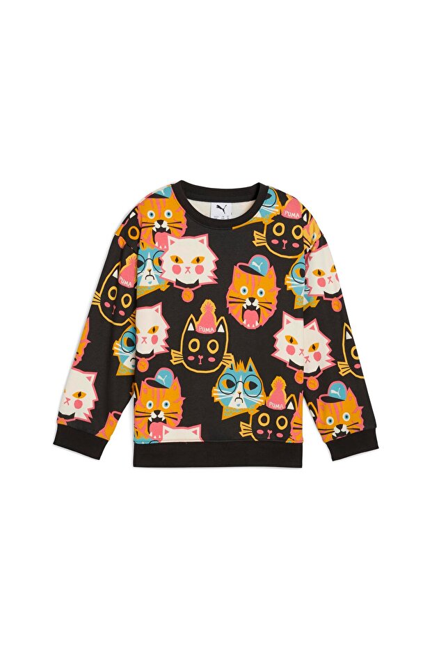 سويت شيرت للأطفال للجنسين من Moody Cat Crew