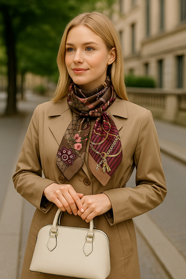 %100 İpek Tivil Eşarp - 2