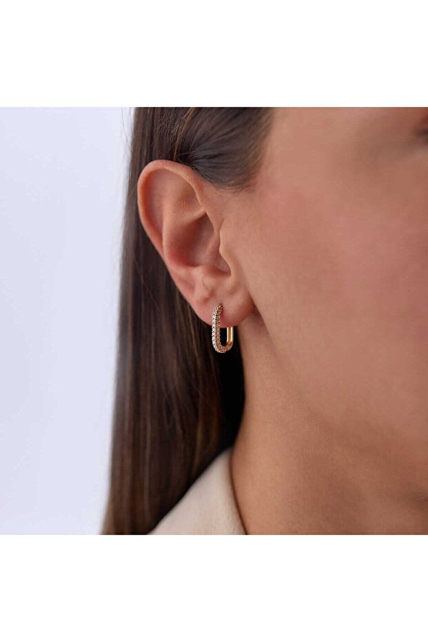 Taş Kaplamalı Ataç Küpe - 1