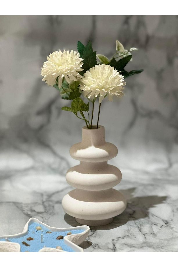 Modern Minimal Dekoratif Beyaz Vazo - 4