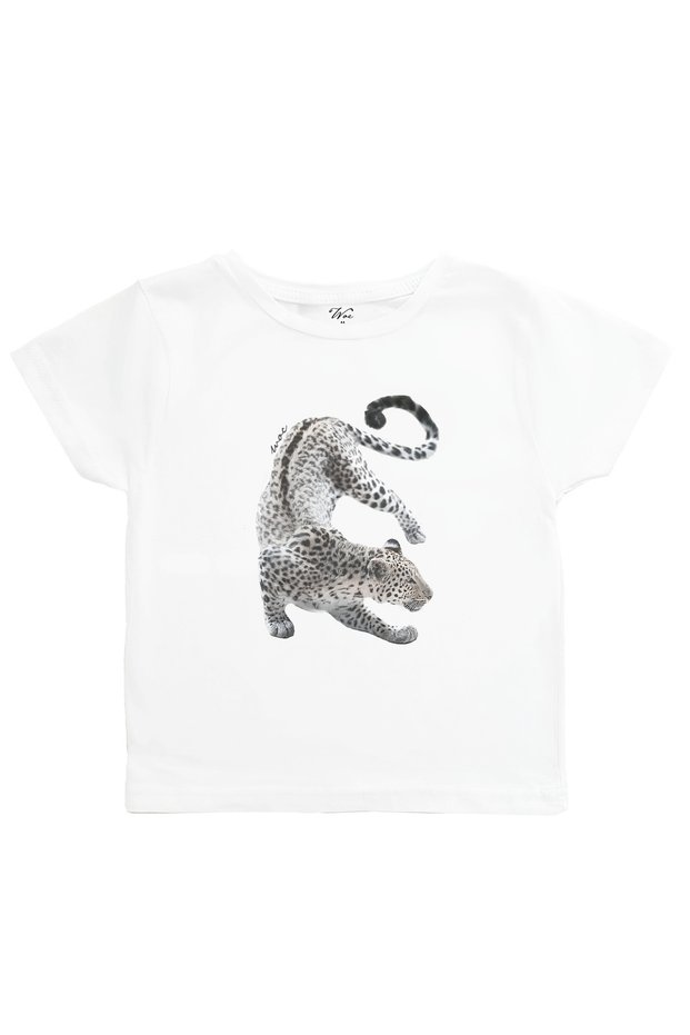 Women's Leopard Printed Baby Tee Crop