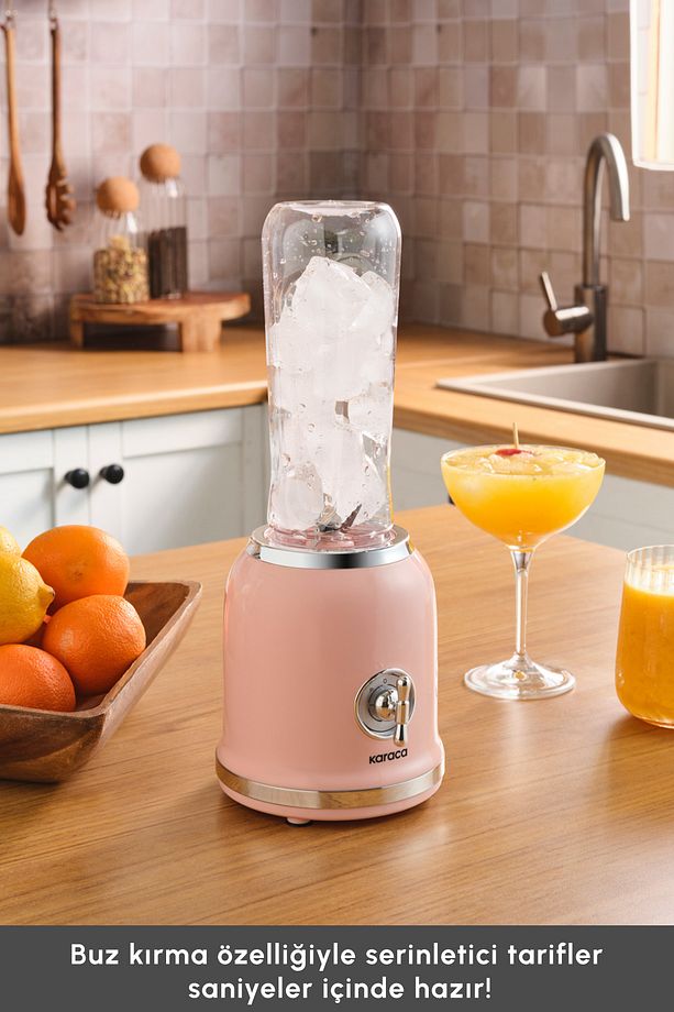Retro Personal Kişisel Smoothie Blender Pink - 7
