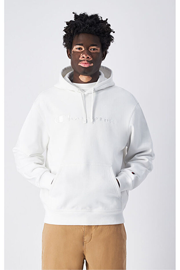 Script Shop Hooded Sweatshirt White Men's Hooded Sweatshirt-220271-Ww036