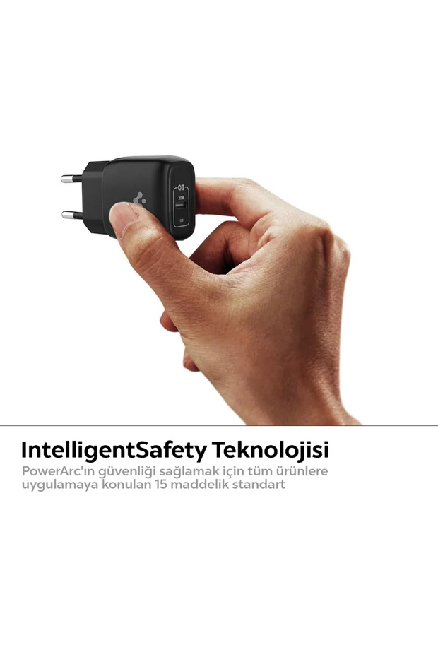 20W USB-C Mini Hızlı Şarj Aleti / Şarj Isısını Düşürür GaN Black Type-C - ACH02070 - 8