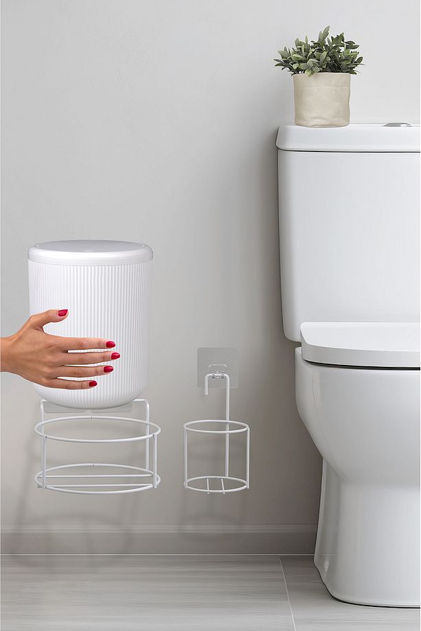 Beyaz Eko Magic Askılı Yuvarlak Mina 2'li Wc Kova Ve Fırça Seti - 4