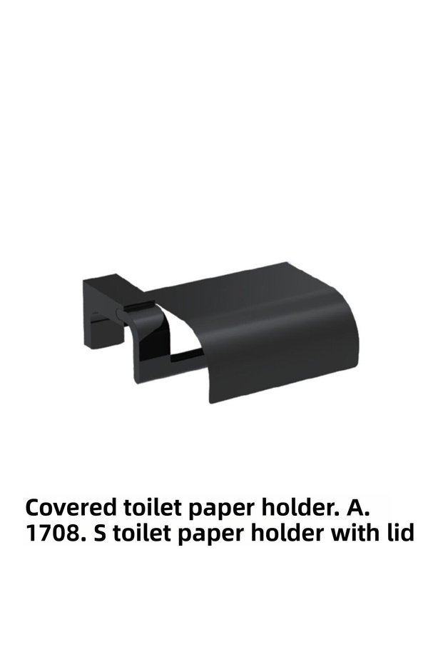 A.1708s F1 Matte Black Covered Toilet Paper Holder