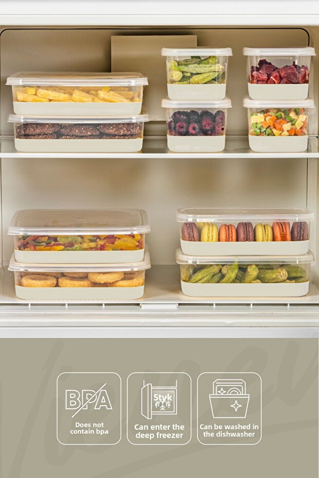4 Pieces 550 ml Soft Bottom Deep Freezer - Freezer Storage Container White - 7