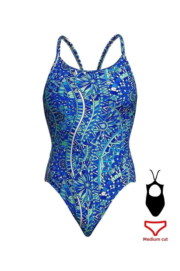 Funkita DB Blues Festival Women's Training Swimsuit, Diamond Back