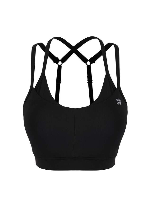Teen Siyah Dalgıç/Scuba Kumaş Reflektör Baskılı Askılı Kapsız Spor Sütyeni THMAW26SS00000 - 7