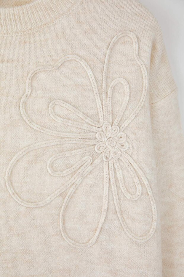 سترة تريكو بنمط زهور ناعمة الملمس بلون الحجر TWOAW26KZ00110 - 6