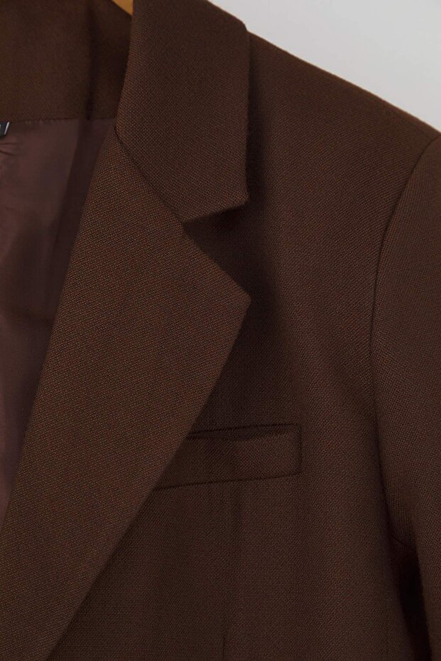Необхідні речі в гардеробі Коричневий кашемір Спеціальна колекція Блейзер з вільним кроєм | TWOAW26BC00005 - 8