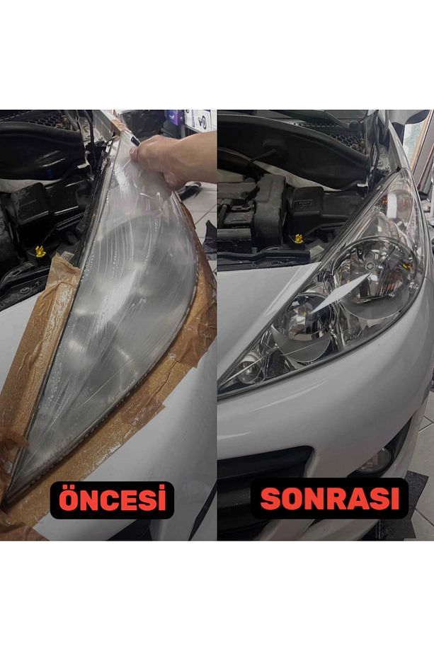 Buharsız Sıvısız Uğraştırmayan (2 DAKİKADA ) Kolay Oto Far Temizleme Far Parlatma seti - 1