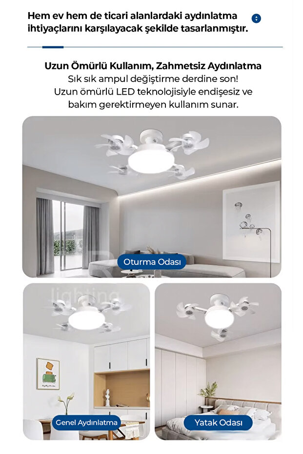 Işıklı Drone Tavan Vantilatörü - 8