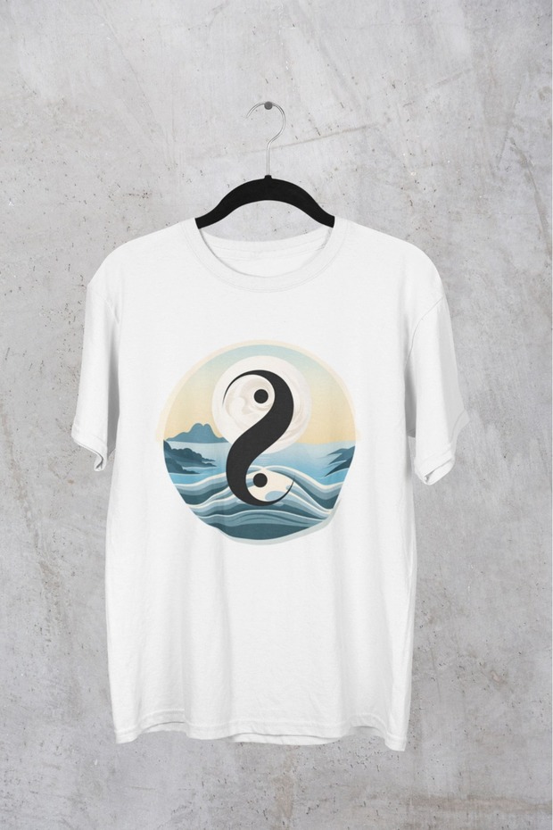 Men/Women Shape Transfer Printed Round Neck Short Sleeve T-Shirt