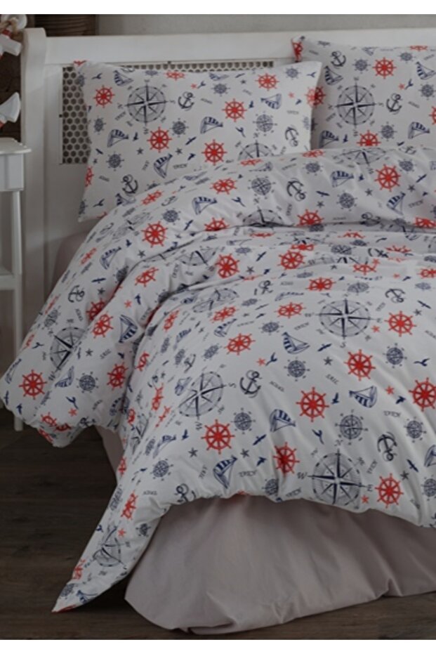 طقم غطاء لحاف فردي من القطن بنسبة 100% من WEEKEND HOME GEMICI RED