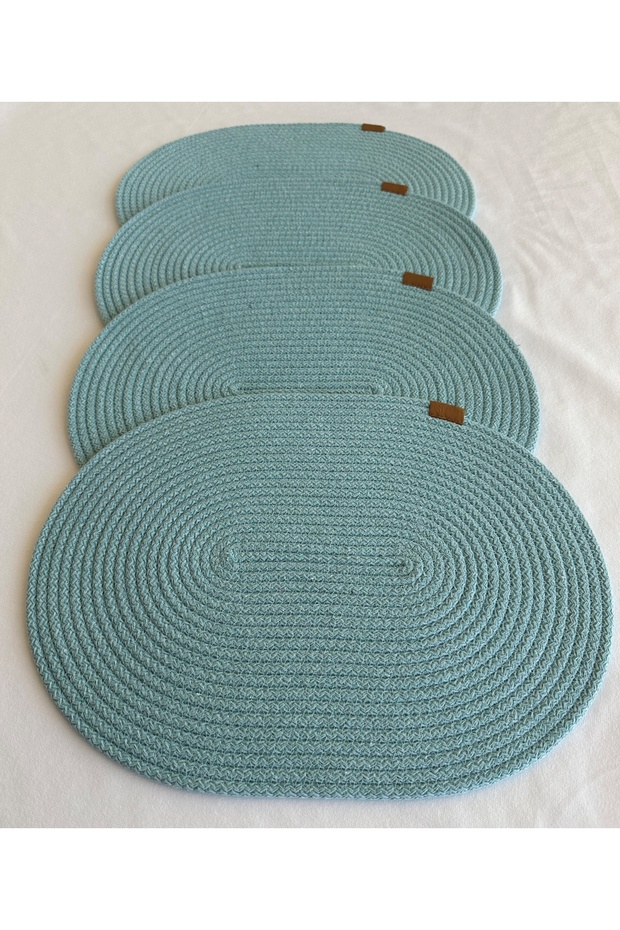 Jute Placemat, Table Decor Supla Oval Mint 30X40 Set of 4