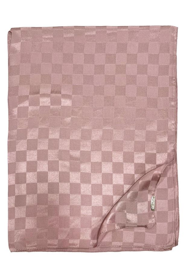 Jakarlı Şal - Dama - Soft Pudra - 1