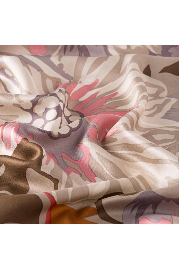 Patterned Silk Shawl - Nihavent Patterned - Beige - 2