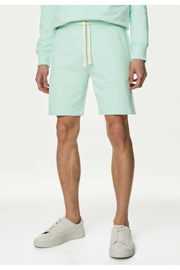 Saf Pamuklu Örme Şort - 2