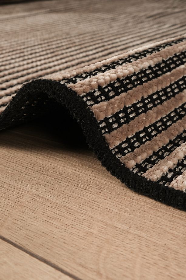Bej Şönil %100 Pamuk Yumuşak Kaymaz Taban Yıkanabilir Kilim Yolluk Salon Oturma Çocuk Odası Dokuma - 2
