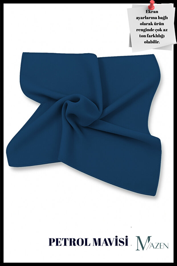 Petrol Blue | Square Chiffon Scarf 45X45 | Neck Bag Pants Wrist Accessory | Solid Color Stylish Scarf